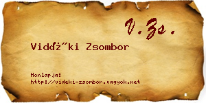 Vidéki Zsombor névjegykártya